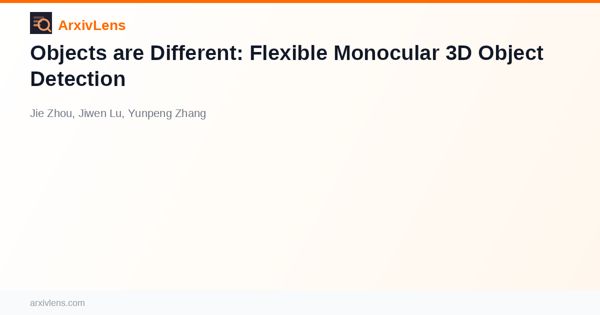 Objects are Different: Flexible Monocular 3D Object Detection - AI ...