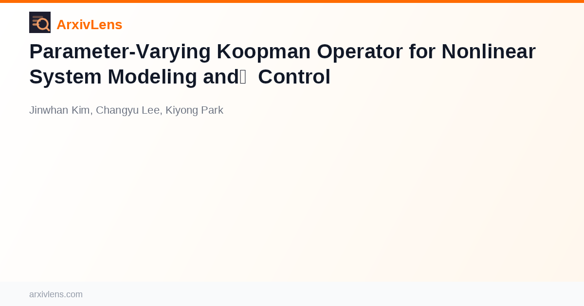 Parameter-Varying Koopman Operator for Nonlinear System Modeling and ...