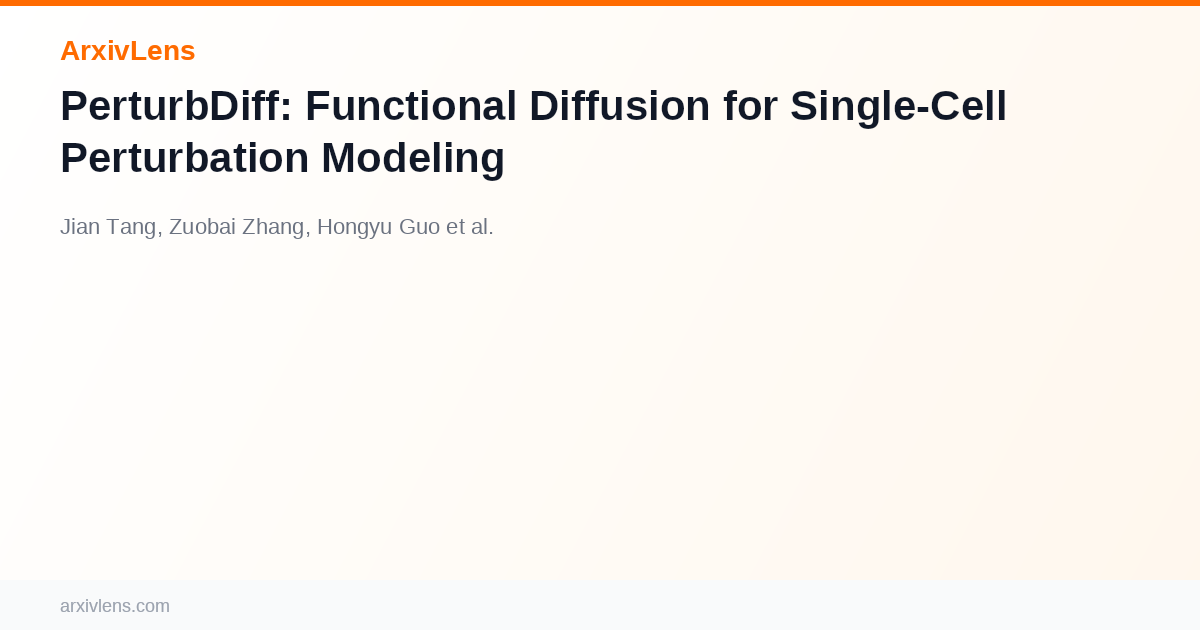 PerturbDiff: Functional Diffusion for Single-Cell...