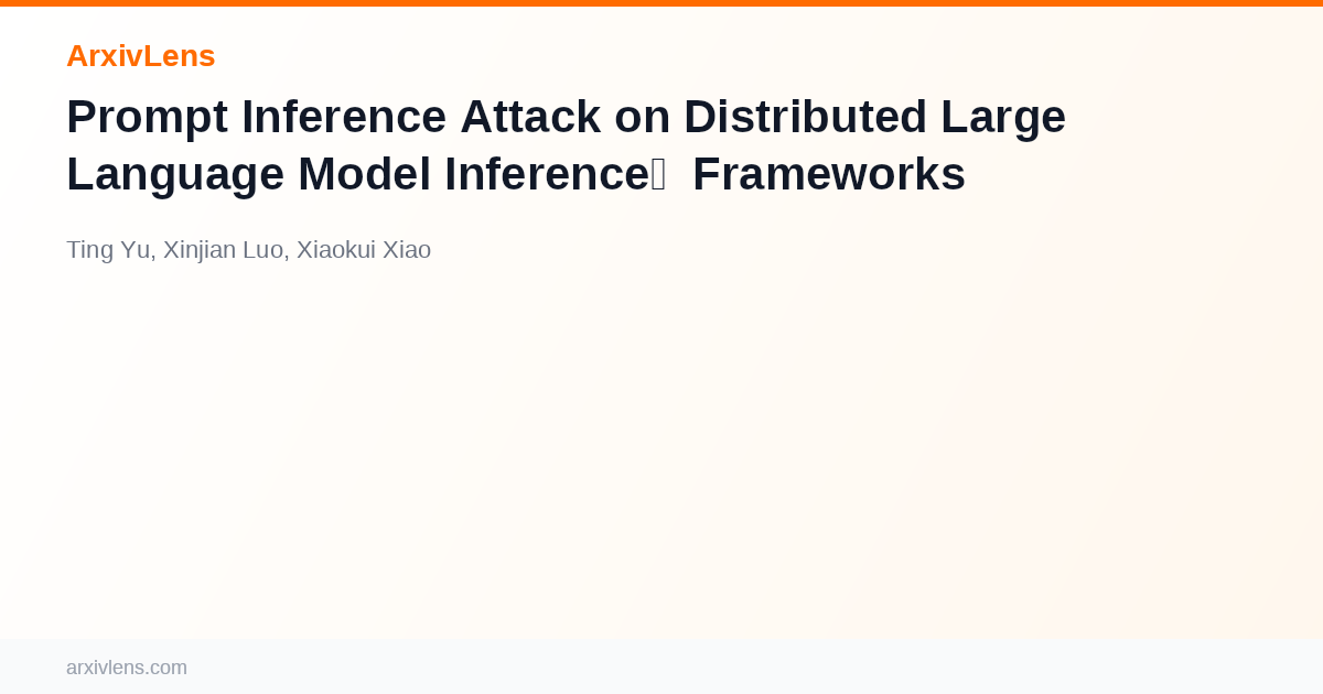 Prompt Inference Attack on Distributed Large Language Model Inference ...