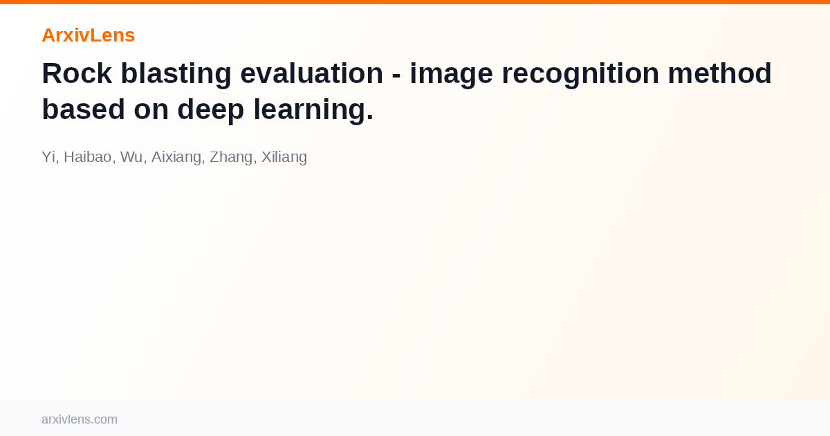 Rock blasting evaluation - image recognition method based on deep ...
