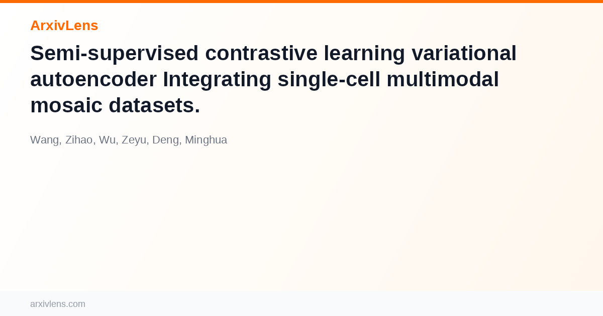 Semi-supervised contrastive learning variational autoencoder ...
