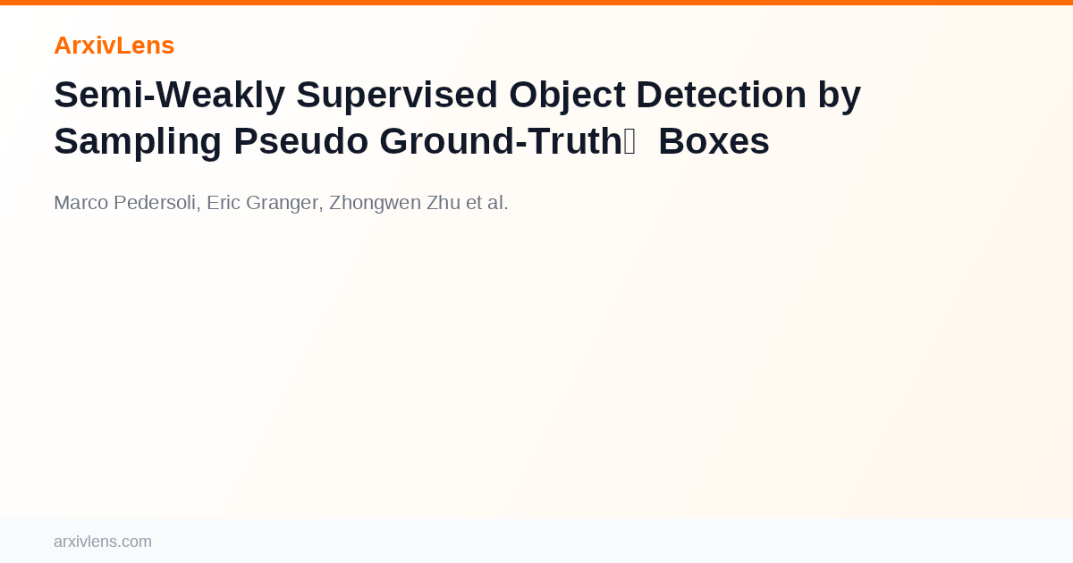 Semi-Weakly Supervised Object Detection by Sampling Pseudo Ground-Truth ...