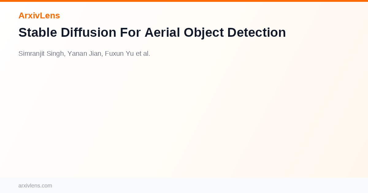 Stable Diffusion For Aerial Object Detection - AI Research Paper ...