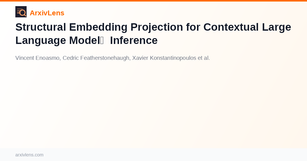 Structural Embedding Projection for Contextual Large Language Model ...