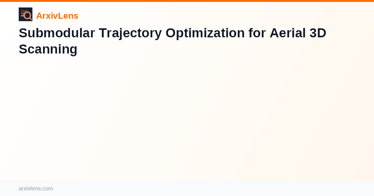 Submodular Trajectory Optimization for Aerial 3D Scanning - AI Research ...