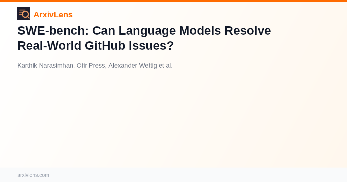 SWE-bench: Can Language Models Resolve Real-World GitHub Issues? - AI ...