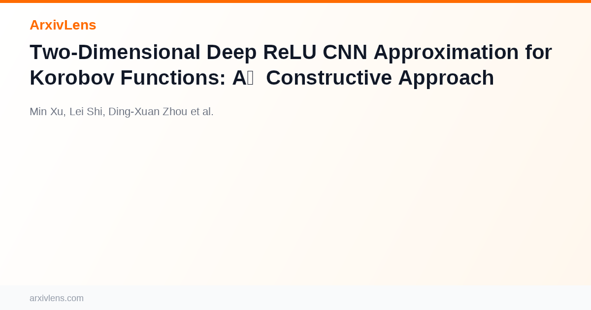 Two-Dimensional Deep ReLU CNN Approximation for Korobov Functions: A ...