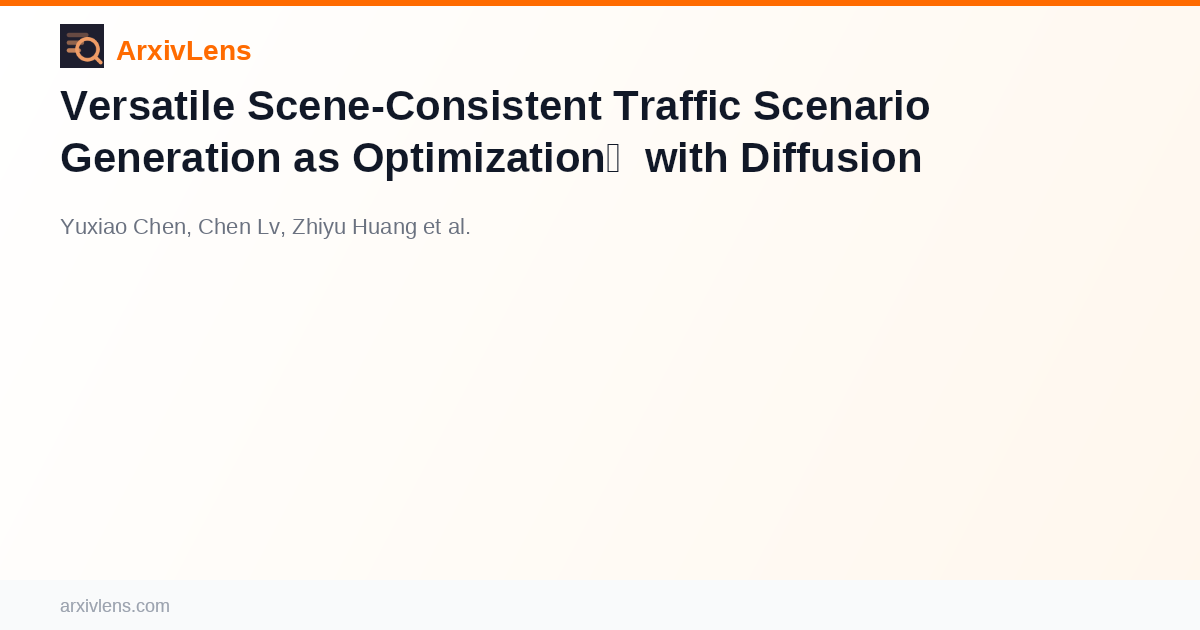 Versatile Scene-Consistent Traffic Scenario Generation as Optimization ...
