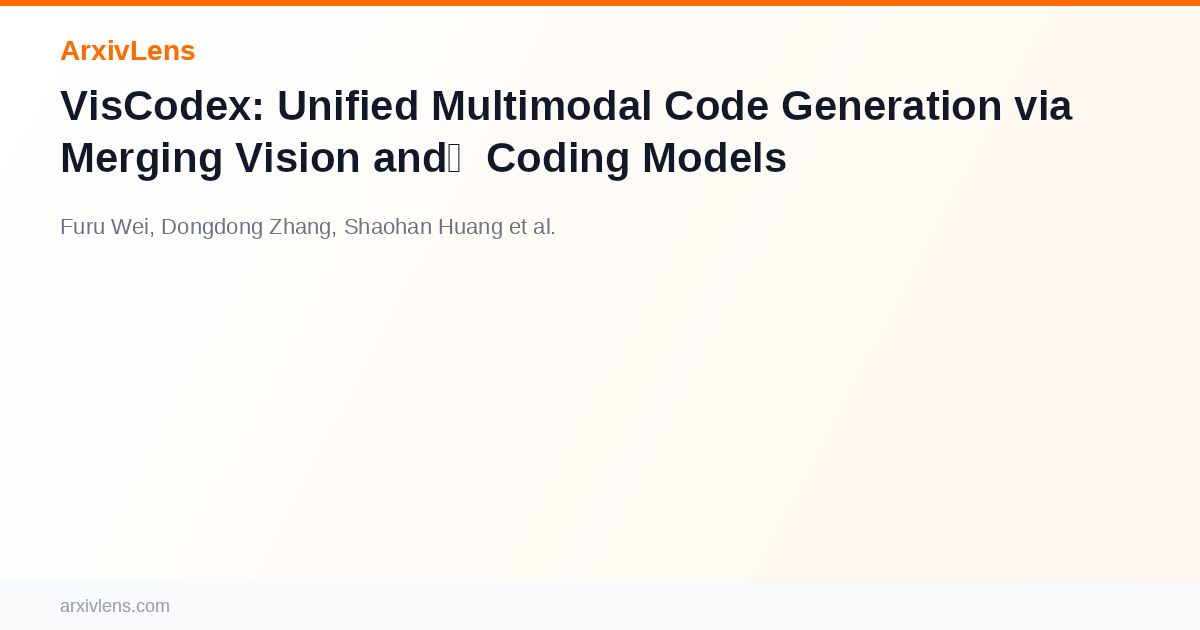 Authentic Vision Code VisCodex: Unified Multimodal Code Generation via Merging Vision and ...