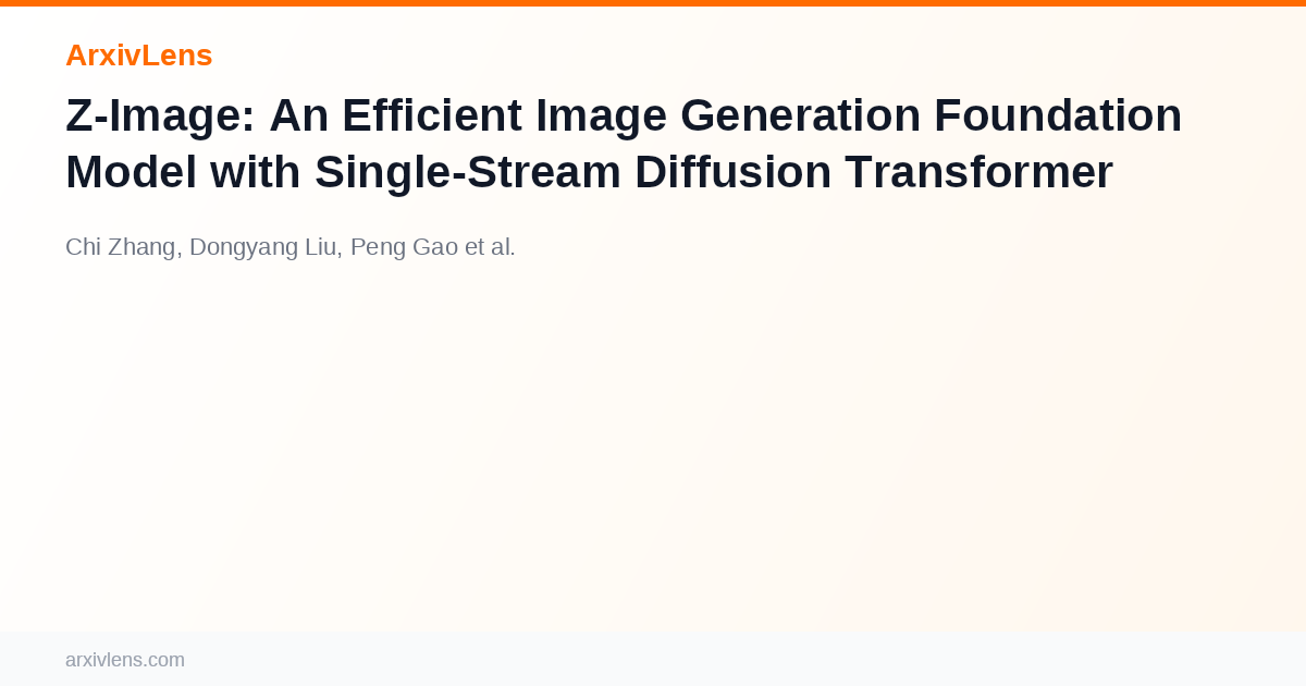 Z-Image: An Efficient Image Generation Foundation Model with Single ...